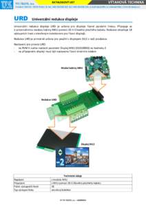 TTC TELSYS, a.s.  VÝTAHOVÁ TECHNIKA KATALOGOVÝ LIST