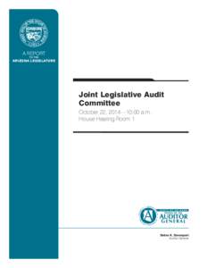 A REPORT TO THE ARIZONA LEGISLATURE  Joint Legislative Audit