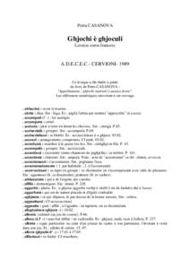 Petru CASANOVA  Ghjochi è ghjoculi Lessicu corsu francese  A.D.E.C.E.C.- CERVIONI- 1989