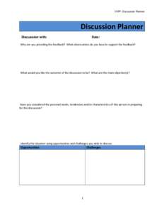 ERPP: Discussion Planner  Discussion Planner Discussion with:  Date:
