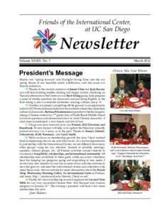 Friends of the International Center, at UC San Diego Newsletter  Volume XXXIX No. 7