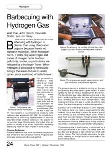 Hydrogen  Barbecuing with Hydrogen Gas Walt Pyle, John Dabritz, Reynaldo Cortez, and Jim Healy