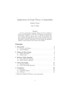 Applications of Graph Theory to Separability Stephen Young ∗  July 17, 2001