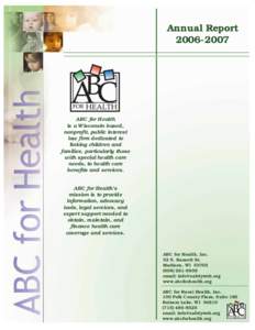ABC for Health Annual Report[removed]Annual Report[removed]ABC for Health