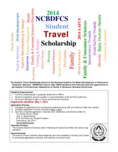 2014 NCBDFCS Travel Scholarship Flyer