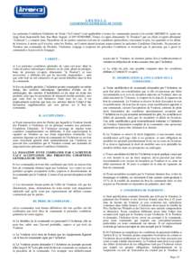 AREMECA CONDITIONS GENERALES DE VENTE Les présentes Conditions Générales de Vente (