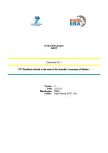 MOLD-ERA project[removed]Deliverable D5.2 FP7 Handbook tailored to the needs of the Scientific Community of Moldova