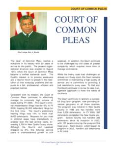 COURT OF COMMON PLEAS  COURT OF COMMON PLEAS Chief Judge Alex J. Smalls