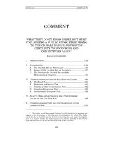 Law / Property law / On-sale bar / Patentability / Pfaff v. Wells Electronics /  Inc. / Title 35 of the United States Code / Prior art / Patent infringement / Reduction to practice / Patent law / United States patent law / Civil law