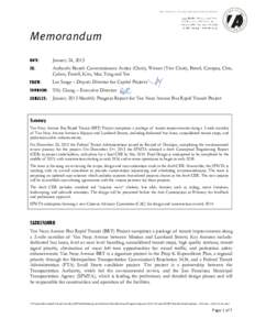 Memorandum : January 24, 2013 Authority Board: Commissioners Avalos (Chair), Wiener (Vice Chair), Breed, Campos, Chiu, Cohen, Farrell, Kim, Mar, Tang and Yee