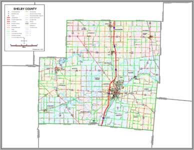 SHELBY COUNTY Unincorporated Places Township Roads  Mile Markers 2 mile