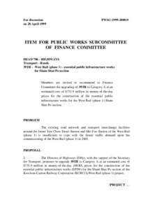 For discussion on 28 April 1999 PWSC[removed]ITEM FOR PUBLIC WORKS SUBCOMMITTEE