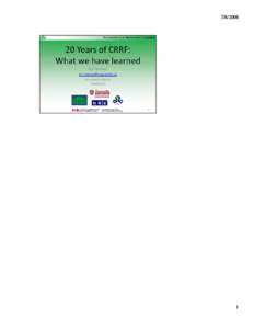 Microsoft PowerPoint - 20YearsOfCRRF01.ppt [Compatibility Mode]