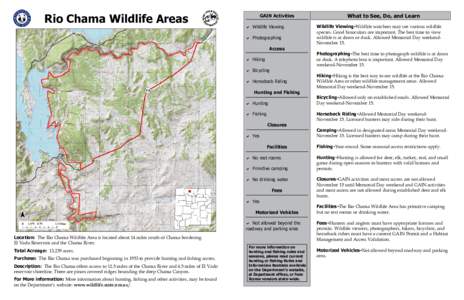 Rio Chama Wildlife Areas  GAIN Activities a Wildlife Viewing a Photographing Access
