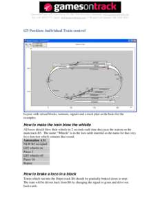 GamesOnTrack A/S, Uhresoevej 35, DK 7500 Holstebro, Denmark, www.gamesontrack.com Tel: +[removed], email: [removed], CVR and VAT number: DK[removed]GT-Position Individual Train control  Layout with virtual