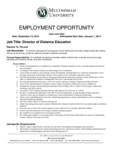 Microsoft Word - Director of Distance Education