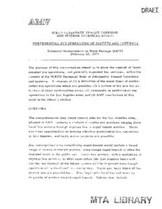 [removed]SCRTD - SCRTD ALTERNATE TRANSIT CORRIDOR AND SYSTEMS TECHNICAL STUDY: PREFERENTIAL BUS OPERATIONS ON STREETS AND FREEWAYS