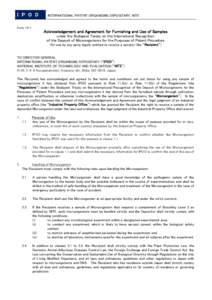 I P O D  INTERNATIONAL PATENT ORGANISMS DEPOSITARY, NITE Form 14-1