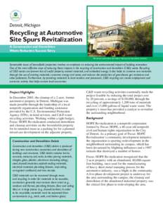 Recycling at Automotive Site Spurs Revitalization (January 2008)