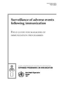 WHO/EPI/TRAM[removed]REV.1 ORIGINAL: ENGLISH DISTR.: GENERAL Surveillance of adverse events following immunization