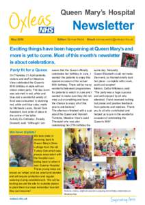 Queen Mary’s Hospital  Newsletter MayEditor: Denise Webb Email: 