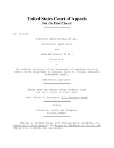 United States Court of Appeals For the First Circuit NoFRANCISCO ABRIL-RIVERA, ET AL., Plaintiffs, Appellants, and