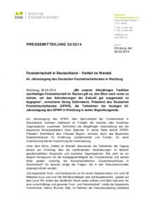 Deutscher Forstwirtschaftsrat e.V. Claire-Waldoff-StraßeBerlin TF