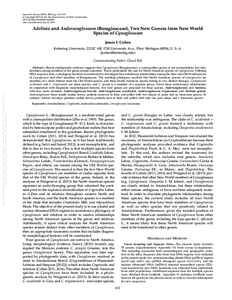 Systematic Botany (2015), 40(2): pp. 611–619 © Copyright 2015 by the American Society of Plant Taxonomists DOI036364415X688385 Date of publication July 23, 2015  Adelinia and Andersonglossum (Boraginaceae), T