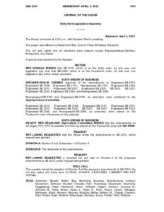 Quorum / Division of the assembly / North Dakota House of Representatives / Parliamentary procedure / Government / Recorded vote