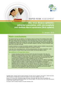 hh  RAPID RISK ASSESSMENT Zika virus disease epidemic: potential association with microcephaly and Guillain-Barré syndrome (first update)