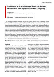 Chapter 2 Computer Science  Development of General Purpose Numerical Software Infrastructure for Large Scale Scientific Computing Project Representative