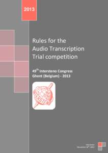 Regulations for the INTERSTENO competitions 2007