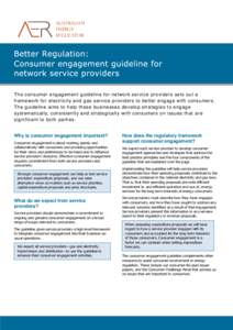 The consumer engagement guideline for network service providers sets out a framework for electricity and gas service providers to better engage with consumers. The guideline aims to help these businesses develop strategi