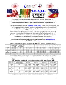 T.R.A.I.L. presents the 7th annual La Vuelta d’ Acadiana Saturday July 5th and Sunday July 6th, 2014 in Abbeville, Lafayette, & Arnaudville, LA.