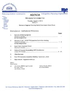 RICHMOND REGIONAL TRANSPORTATION PLANNING ORGANIZATION EXECUTIVE COMMITTEE Minutes of Meeting July 7, 2016  MEMBERS PRESENT