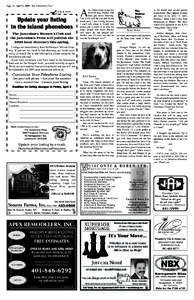 Page 18 / April 2, [removed]The Jamestown Press clip & mail Update your listing in the island phonebook The Jamestown Women’s Club and