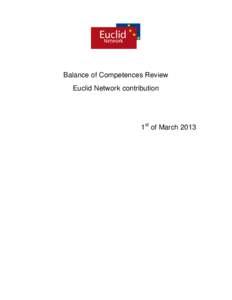 Call for evidence for the balance of competencies review: Euclid Network