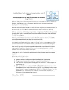 Sustainability / Alternative energy / Geothermal power in the United States / Renewable electricity / Low-carbon economy / Geothermal electricity / Geothermal Energy Association / Renewable portfolio standard / Geothermal energy in the United States / Energy / Renewable energy / Geothermal energy