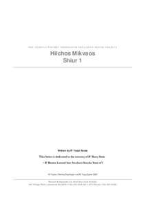 Microsoft Word - Mikvaos Shiur 1 Intro.doc