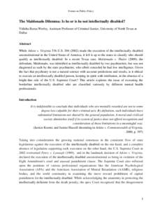 Intelligence tests / Psychometrics / Intelligence / Psychology / Atkins v. Virginia / Intelligence quotient / Intellectual disability / Mental age / Stanford–Binet Intelligence Scales / Educational psychology / Education / Mental retardation