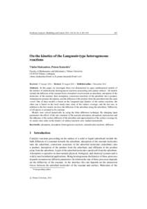 Nonlinear Analysis: Modelling and Control, 2011, Vol. 16, No. 4, 467–On the kinetics of the Langmuir-type heterogeneous reactions