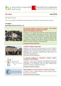 sfs:news  June 2016 Dear Social Innovators, This is our new English newsletter with information about our activities in the field of social innovation.