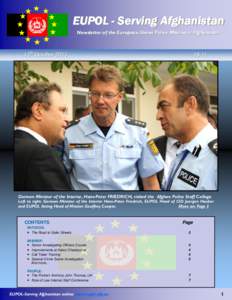 EUPOL - Serving Afghanistan Newsletter of the European Union Police Mission in Afghanistan 13th October[removed]
