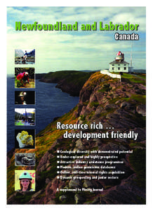 Newfoundland and Labrador  Canada Resource rich … development friendly