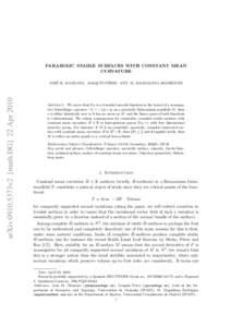 PARABOLIC STABLE SURFACES WITH CONSTANT MEAN CURVATURE arXiv:0910.5373v2 [math.DG] 22 Apr 2010  ´ M. MANZANO, JOAQU´IN PEREZ
