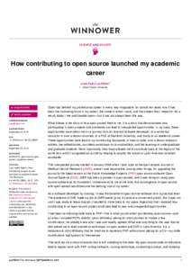 SCIENCE AND SOCIETY   How contributing to open source launched my academic career JUAN PABLO ALPERIN