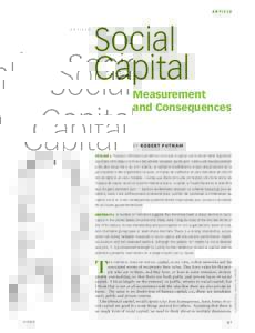 ARTICLE  Social Capital Measurement and Consequences