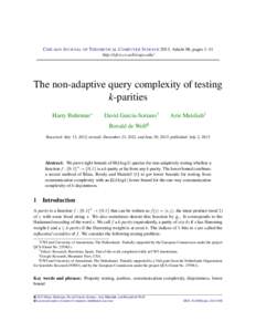 The non-adaptive query complexity of testing k-parities