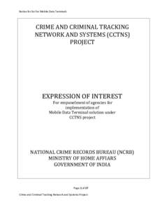 Notice for EoI for Mobile Data Terminals  CRIME AND CRIMINAL TRACKING NETWORK AND SYSTEMS (CCTNS) PROJECT