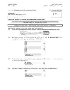 HART/McINTURFF February 2011 Study #[removed]page 1 NBC News/Wall Street Journal Survey